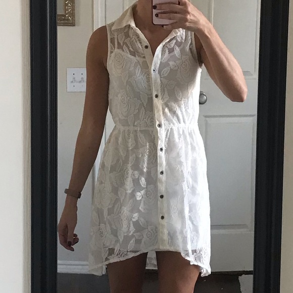 Nordstrom Mimi Chica white lace collared dress - Picture 2 of 6